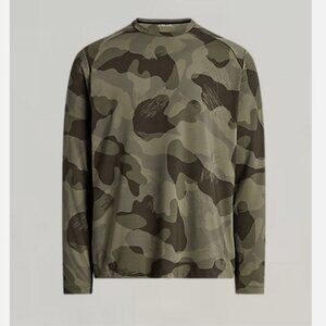New RLX Ralph Lauren Camo Performance Long Sleeve Shirt M Green Camouflage